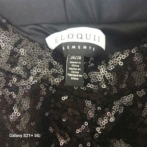 Plus sized sequins black skirt